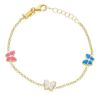Imagen de Pulsera Mariposas oro amarillo 18k y esmalte | 12+2 cm