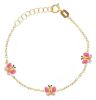 Immagine di Bracciale Farfalle oro giallo 18k e smalto | 14,5 cm 