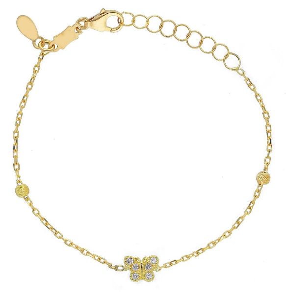 Picture of Zircons Butterflies Bracelet | 18k yellow gold | 12+2 cm