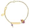Immagine di Bracciale Fatina oro giallo 18k smalto | Tag personalizzato | 12+2 cm