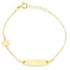 Imagen de Pulsera Flor oro amarillo 18k | Placa personalizable | 14+2 cm
