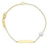 Picture of 18k bicolor gold Flower Bracelet | Customized Tag | 16 cm