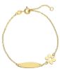 Imagen de Pulsera Flor oro amarillo 18k | Placa personalizable | 16 cm