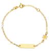 Imagen de Pulsera Flor oro 18k esmalte y piedras | Tag personalizado | 14+2 cm