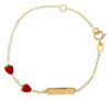 Immagine di Bracciale Fragoline oro giallo 18k smalto | Tag personalizzato | 16 cm 