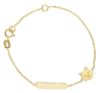 Picture of 18k yellow gold Kitten Bracelet | Customized Tag | 12+2 cm