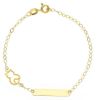 Imagen de Pulsera Gatito oro amarillo 18k | Placa personalizable | 16 cm