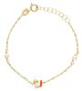 Imagen de Pulsera Gato oro amarillo 18k y esmalte | 14 cm