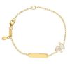 Immagine di Bracciale Gatto oro giallo 18k smalto | Tag personalizzato | 13 cm 