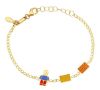 Immagine di Bracciale Lego oro giallo 18k e smalto | 12+2 cm 