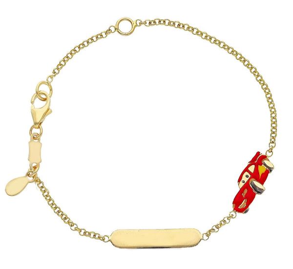 Imagen de Pulsera Coche oro amarillo 18k esmalte | Tag | 14 cm