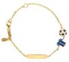 Immagine di Bracciale Maglia Inter nera/azzurra oro giallo 18k | Tag personalizzato | 14 cm 