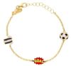 Immagine di Bracciale Maglia Juventus bianco/nera oro giallo 18k | 14 cm 
