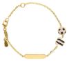 Imagen de Pulsera Camiseta Fútbol Juventus blanca/negra oro 18k | Tag | 14 cm