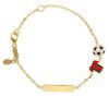 Immagine di Bracciale Maglia Milan rosso/nera oro giallo 18k | Tag personalizzato | 14 cm 