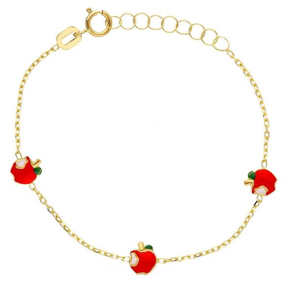 Picture of Enamel Apples Bracelet | 18k yellow gold | 12+2 cm