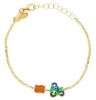 Picture of Enamel green Bike & Flag Bracelet | 18k gold | 14 cm