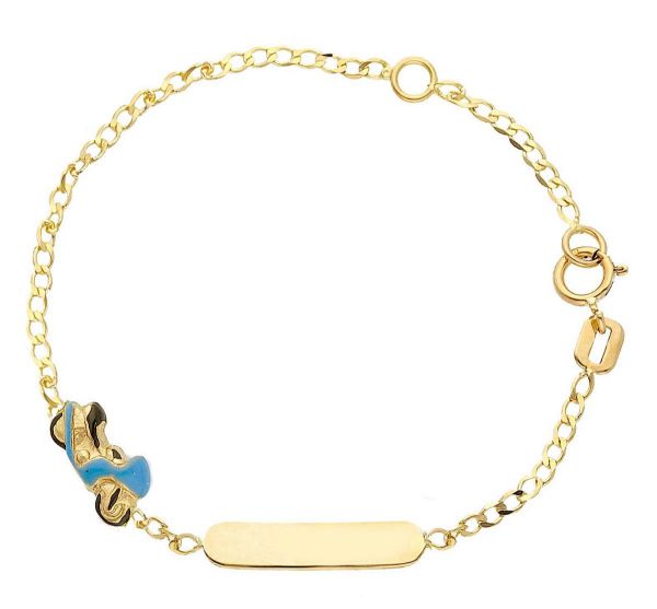 Imagen de Pulsera Moto oro 18k esmalte | Tag personalizado | 16 cm