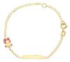 Imagen de Pulsera Osito oro 18k esmalte | Tag personalizable | 14 cm
