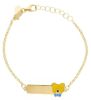 Immagine di Bracciale Orsetto oro giallo 18k smalto blu | Tag personalizzato | 14 cm 