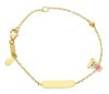 Picture of Pink enamel Bear Bracelet | 18k gold | Custom Tag | 14 cm