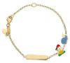 Imagen de Pulsera Pinocho oro amarillo 18k y esmalte | 14 cm