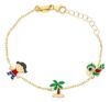 Immagine di Bracciale Pirata Palma e Pappagallo oro giallo 18k e smalto | 12+2 cm