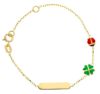 Picture of Four-leaf Clover & Ladybug Bracelet | 18k gold | Custom Tag | 12+2 cm