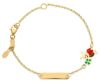 Imagen de Pulsera Trébol de 4 hojas oro 18k | Tag personalizado | 14 cm