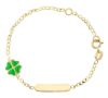 Picture of Enamel four-leaf Clover Bracelet | 18k gold | Custom Tag | 14 cm