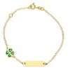 Immagine di Bracciale Quadrifoglio oro giallo 18k smalto pietre | Tag personalizzato | 14+2 cm
