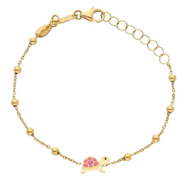 Immagine di Bracciale Tartaruga oro giallo 18k e smalto | 14 cm 