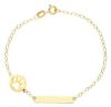 Imagen de Pulsera Pata oro amarillo 18k | Placa personalizable | 16,5 cm