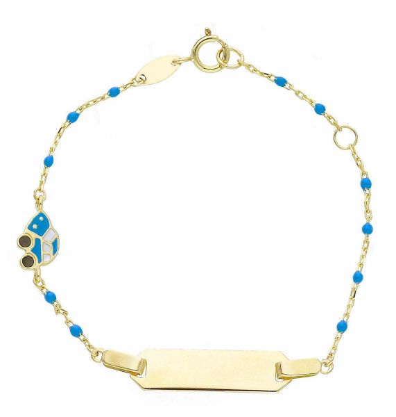 Picture of Enamel Car Bracelet | 9k yellow gold | Custom Tag | 14 cm