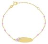 Imagen de Pulsera Unicornio oro 9k esmalte perlas | Tag | 14+3 cm