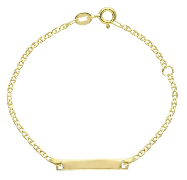 Picture of 9k gold Mariner link kids' Bracelet | Custom Tag | 12+2 cm