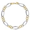 Immagine di Bracciale Belcher oro giallo / bianco 18k | 19 cm 