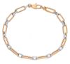 Immagine di Bracciale da donna fantasia oro rosa / bianco 18k | 19 cm