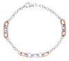 Immagine di Bracciale da donna fantasia oro rosa / bianco 18k | 19 cm 