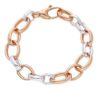 Immagine di Bracciale da donna fantasia oro rosa / bianco 18k | 19 cm 