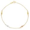 Immagine di Bracciale da donna fantasia oro tricolor 18k | 16+2 cm 