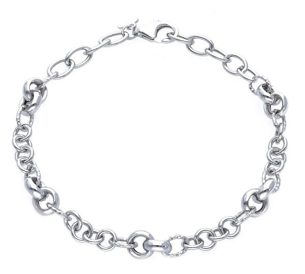 Picture of 18k white gold fancy link women's Bracelet | 19 cm