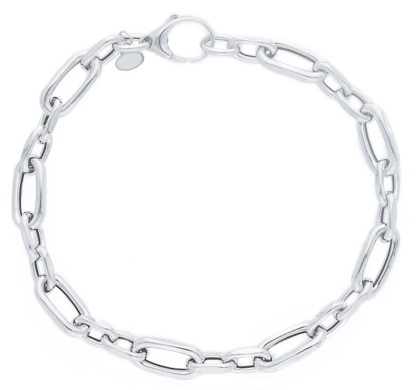 Immagine di Bracciale da donna maglia fantasia oro bianco 18k | 19 cm 