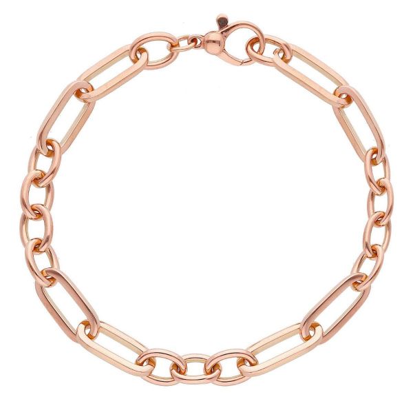 Immagine di Bracciale da donna maglia fantasia oro rosa 18k | 19 cm 