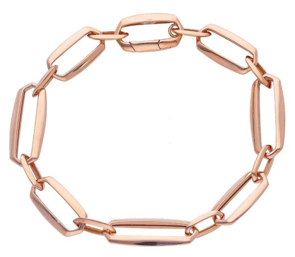 Immagine di Bracciale da donna maglia fantasia oro rosa 18k | 19 cm 