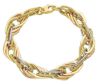 Immagine di Bracciale da donna maglia fantasia oro tricolor 18k | 19 cm