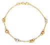 Immagine di Bracciale da donna maglia fantasia oro tricolor 18k | 19 cm