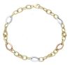 Immagine di Bracciale da donna maglia fantasia oro tricolor 18k | 19 cm
