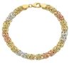Immagine di Bracciale da donna maglia fantasia oro tricolor 18k | 19 cm 