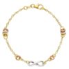 Immagine di Bracciale da donna maglia fantasia oro tricolor 18k | 19 cm 